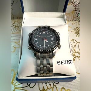 Vintage Men’s SEIKO Duo-Display Quartz Cal-H023 Chrono Watch